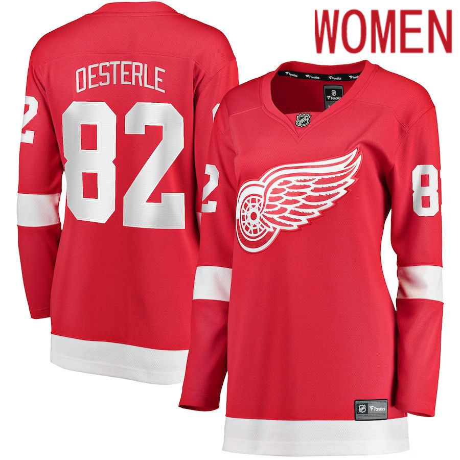 Women Detroit Red Wings #82 Jordan Oesterle Fanatics Branded Red Home Breakaway Player NHL Jersey->women nhl jersey->Women Jersey
